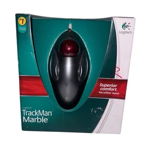 Logitech Trackman Corded Trackball Marble Mouse - Picture 1 of 3