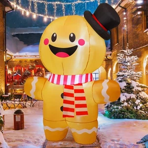 6.2 FT Christmas Inflatables Gingerbread Man Outdoor Decorations Blow Up Yard... - Picture 1 of 6
