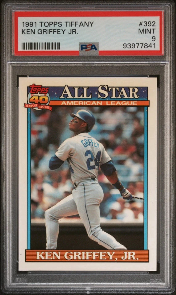 1991 Topps Tiffany Ken Griffey Jr All-Star PSA 9 #392 Seattle Mariners All Star Foto 1 de 3
