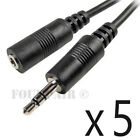 5 Pack Lot - 10ft 3.5mm Stereo Audio Extension Cable Male to Female M/F MP3 1/8"