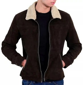 The Walking Dead Suede Jacket, Rick Grimes Inspired Brown Leather Coat - Picture 1 of 7