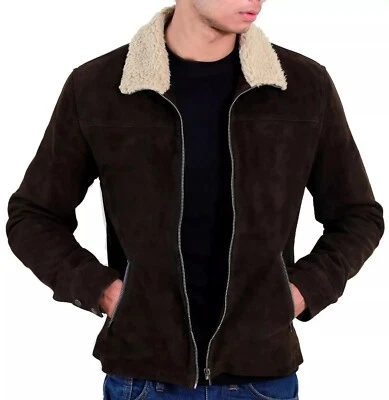 The Walking Dead Suede Jacket, Rick Grimes Inspired Brown Leather Coat - Image 1 of 4