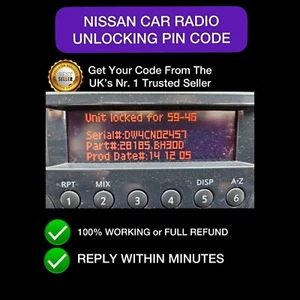 NISSAN RADIO CODE DAEWOO STEREO UNLOCK CODE ALL MODELS PIN CODE (FAST SERVICES) - Picture 1 of 9