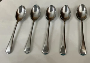 Vintage 5 Stainless Chrome Chromium Plate Old English 13cm Teaspoons Cutlery - Picture 1 of 6