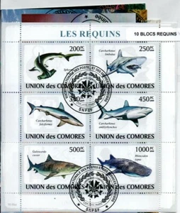 Lot de 10 blocs thematique " Requins " - Picture 1 of 1