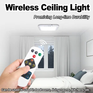 Motion Sensor Led Ceiling Light Lamp Modern 3 Colors Wireless Lights With Remote - Picture 1 of 10
