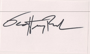 Autographed 3x5 card Geoffrey Rush Actor The Kings Speech & Elizabeth