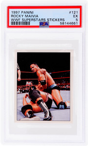 1997 Panini WWF Superstars Stickers #121 Rocky Maivia PSA 5