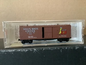 Hills Bros. Coffee N Scale 40' Dbl Sheathed Wood Box Car MTL #42100 - MINT - Picture 1 of 7