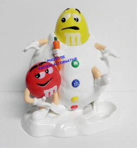 distributeur M&M's boule de neige rouge jaune objet publicitaire bonbons mms TBE - Picture 1 of 2