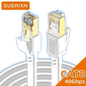 15M Ethernet Cable CAT8 40Gbps 2000MHz Patch Cord Weatherproof Lan Cord RJ45 - Picture 1 of 16
