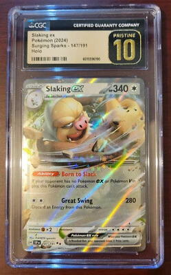 CGC 10 PRISTINE Pokemon Surging Sparks Slaking Ex #147 - Image 1 of 2
