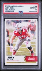 Camiseta deportiva Panini Classics 2016 roja novato Joey Bosa RC graduada PSA 10 bajo POP - Imagen 1 de 3
