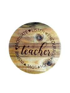 GIFT FOR TEACHERS/Acacia Wood Spinning Turtable Lazy Susan/Crafted piece designe - Picture 1 of 4
