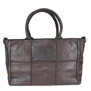 Sac Femmes Cuir Lavé Vintage Tressè Tissè Tressèe Italien Italie Grete Marron - Picture 1 of 5