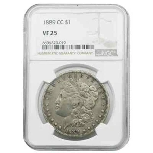 1889-CC Morgan Silver Dollar VF25 NGC - Picture 1 of 2