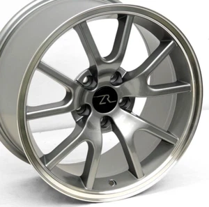 (4) 17" Gunmetal Mirror Lip FR500 Style Wheels 17x9 5x114.3 Mustang 94-04 square - Picture 1 of 5