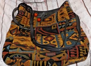 ASHLIE CRAFT VOFV SCHULTERTASCHE LANG EATON ECHTLEDER GEOMETRISCHES MUSTER - Bild 1 von 2