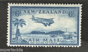 1935 New Zealand Sc# C8 Airmail 6d. Air Terminal MH postage stamp Cv$11.50 - Picture 1 of 1