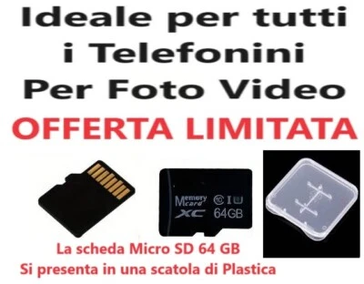 Scheda Micro SD Scheda di Memoria + Lettore SD da 16/32/64/128/256/512/GB - 1 TB - Immagine 1 di 4