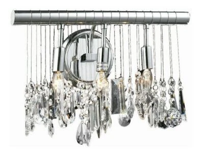 Wall Sconce Chrome and Crystal Dining Room Bathroom Vanity Light Fixture 16" - Image 1 of 4