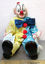 Dynasty Doll Clown 12 inches tall roughly, Bisque Head, hands & feet, beautiful