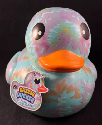 Dazzle Duckie - Blue Tye Dye - Rubber Duck - Jumbo 6" - Image 1 of 4