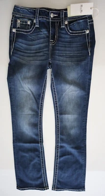 Pantalones de mezclilla Miss Me M9176BV para mujer talla 26 azul oscuro Aztec Haze tiro medio corte bootcut $119 Foto 1 de 4