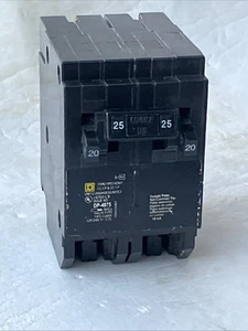 Interruptor tándem Homeline 2x1 poste a 20A, 1x2 poste a 25A, 120/240 VCA, 10kA ¡Nuevo! - Imagen 1 de 24