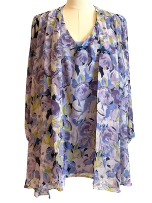 Blusa floral Sag Harbour para mujer XL drapeada en capas hada cottagecore suave romance Foto 1 de 4