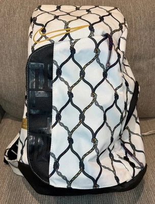 Mochila de baloncesto Nike Hoops Elite Pro blanca impresa cadena enjaulada DQ5178 RARA Foto 1 de 4