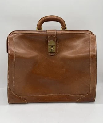 Maletín vintage Mulholland Brothers cuero marrón valija Gladstone bolso médico Foto 1 de 4