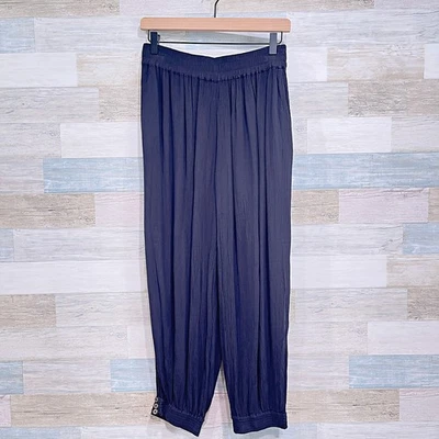 Pantalones harén HEI HEI Anthropologie negros muselina informales para mujer pequeños Foto 1 de 4