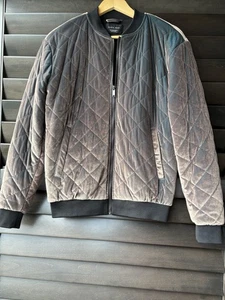 Zara Man Men’s Velvety Bomber Jacket Zip Up Small Iridescent Gold Green Grey - Picture 1 of 9