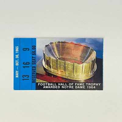 Navy vs Notre Dame 10/30/1965 College Football Ticket - Image 1 of 3