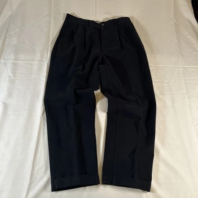 Daniel Cremieux Men's Salon Pants, Classic *SZ: 34.5 x 29.5,Black Cuffed Pleated - Image 1 of 4