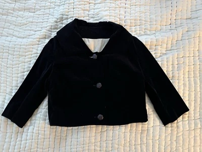 Chaqueta bolero vintage de terciopelo negro recortada para mujer en EE. UU. Foto 1 de 4