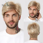 ALAN EATON Blonde Men Synthetic Wig Short Fluffy Layered Wig Natural Looking