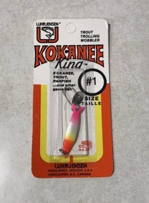 Luhr Jensen Kokanee King #1 Ice Troll Fishing Lure RAINBOW DUSKY New Vintage - Image 1 of 4