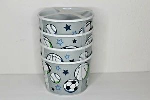 Melamine Plastic Ice Cream Frozen Yogurt Froyo Dessert Cups Bowls Sports 4 Pack - Picture 1 of 9