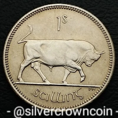 Ireland 🇮🇪 Eire 1 Shilling 1963. KM#14a. One Dollar coin. Harp. Bull. UNC. 1S. - Image 1 of 4