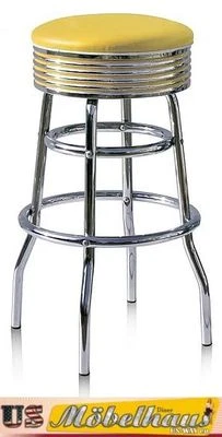 BS-29 Jaune Bel Air Barhocker Dîner BAR Chaise Fifties Amérique Style USA - Photo 1/4