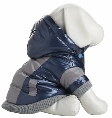 Abrigo para Perro Pet Life 3M Thinsulate Capucha Extraíble, Azul Metálico, S NUEVO CON ETIQUETAS Foto 1 de 4