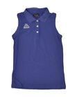 KAPPA Womens Sleeveless Polo Shirt UK 10 Small Blue Cotton TV10