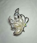 Butterfly Brooch - crystal with pearl