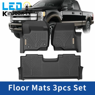 3D TPE Floor Mats Liners for 2017-2025 Ford F-250 F350 F450 Super Duty Crew Cab - Image 1 of 4
