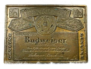 Budweiser Gürtelschnalle Lager Bier Anheuser Busch Messing Alkohol King of Beers - Bild 1 von 3