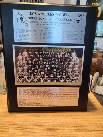1983 LOS ANGELES RAIDERS SUPER BOWL CHAMPIONS TEAM 8X10 PHOTO VINTAGE PLAQUE Cover