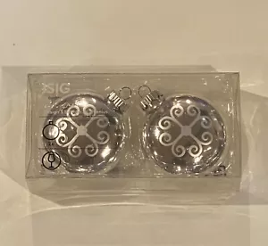 Ikea Isig Christmas Tree Ornament Silver Set of 2 Holiday - Picture 1 of 4