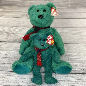 Peluche WALLACE Beanie Babies / Buddies TY verde orsacchiotto vintage - Foto 1 di 22